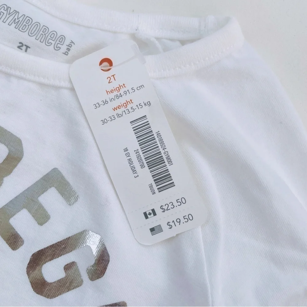 Gymboree Baby Smile White Lightweight Long-sleeve Tee NWT